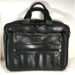 Tumi Vtg Black Leather Laptop Briefcase - (Non Tumi Replacement Strap)